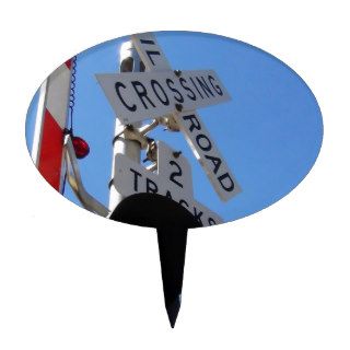 railroad crossing Route 66 Shield Cake Topper