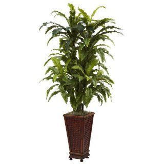 Nearly Natural 6747 Marginatum with Decorative Planter, Green   Artificial Trees