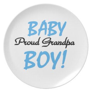 Proud Grandpa Baby Boy T shirts and Gifts Party Plates