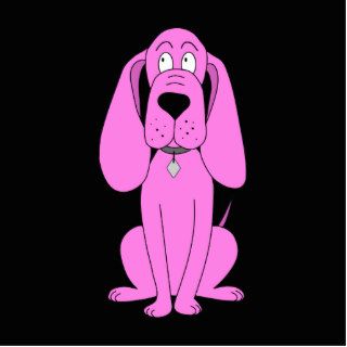 Bright Pink Dog. Hound Cartoon. Acrylic Cut Outs