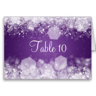Wedding Table Number Sparkling Night Purple Cards