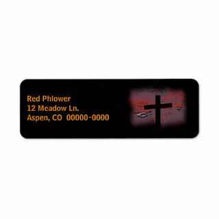 Cross on Black Custom Return Address Label