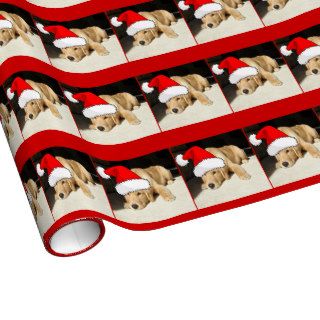 Christmas Golden Retriever Puppy Wrapping Paper