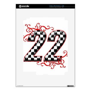 22 checkers flag number iPad 2 decal