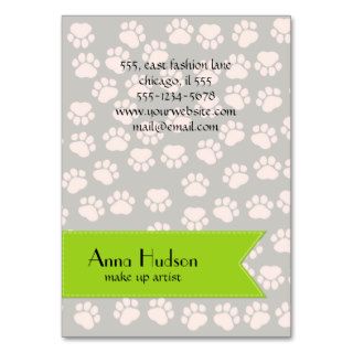 Dog Paws Traces Paw prints Pink Black Green Business Card Template