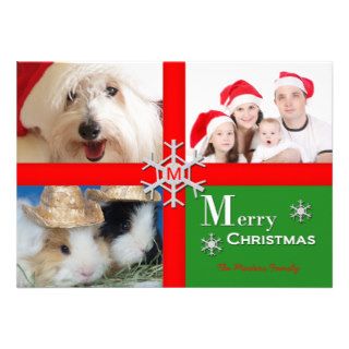 Personalized Multiple Photo Christmas Flat Card Personalized Invitations
