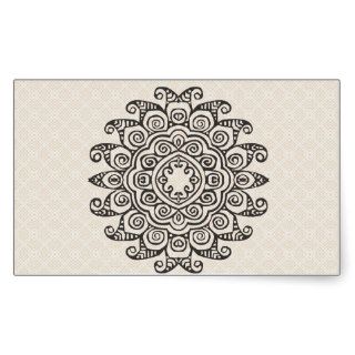 Elegant Mandala Classy Black and White Rectangle Stickers