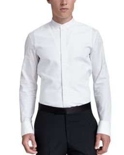Tuxedo Shirt with Faux Vest, White   Alexander McQueen