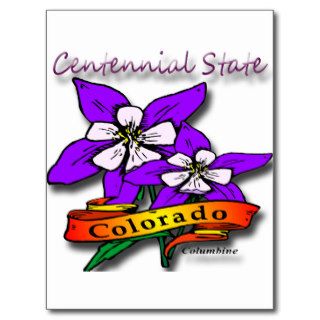 Colorado The Centennial State Flower Postcards