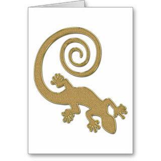 Golden Gecko  make your own background Greeting Cards