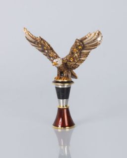 Nathaniel Eagle Wine Stopper with Holder   Jay Strongwater   Multi colors
