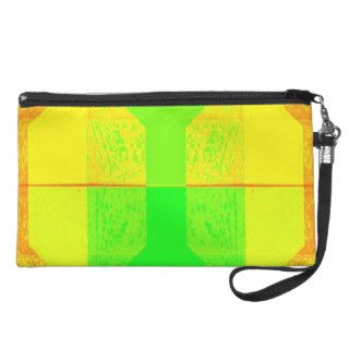 Neon Yellow Orange Green bag Wristlet Clutch
