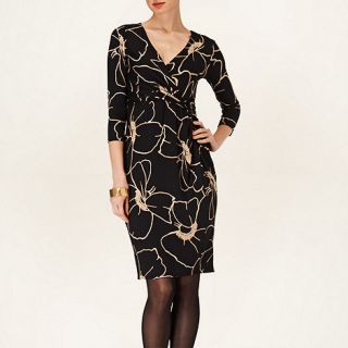 Phase Eight Black and Stone molly wrap dress