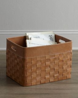 Woven Leather Basket   Jamie Young