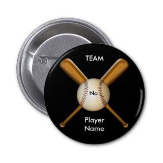 Baseball and Crossed Bats Customizable Button