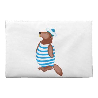 Beaver cartoon travel accessory bags