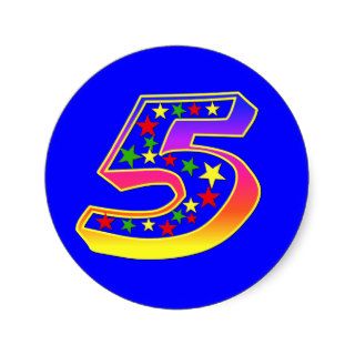 Stars Number 5 Stickers