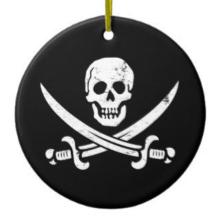 John Rackham (Calico Jack) Pirate Flag Jolly Roger Christmas Tree Ornaments