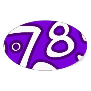 Crazy Numbers   Purple Oval Sticker