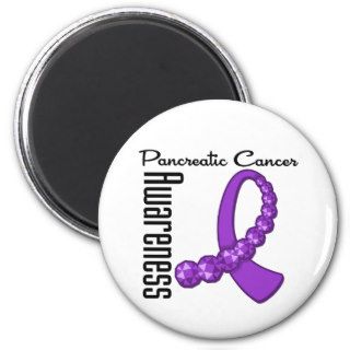 Pancreatic Cancer Awareness Gemstone Ribbon Fridge Magnet