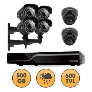 Defender SENTINEL 8CH 500GB Smart Security DVR with 6 Ultra Hi Res Night Vision Indoor/Outdoor Cameras with smartphone compatibility  Surveillance Dvr Kits  Camera & Photo