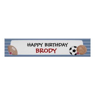 ALL STARS Sports Birthday or Baby Shower Banner Posters