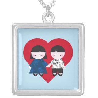 Cute couple personalized necklace