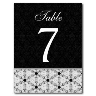 Black White Modern Pattern Table Number Cards B2 Post Cards