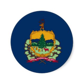 Vermont State Flag Round Stickers