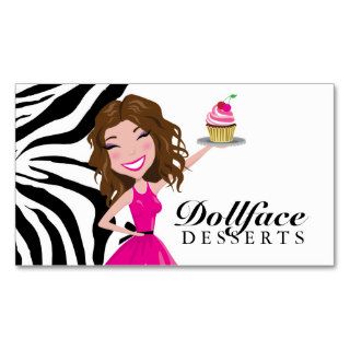 311 Dollface Desserts Brownie Zebra Business Card Template
