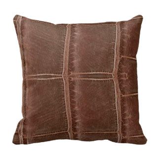 Alligator Pecan Cafe Brown (117) Leather Print Pillow