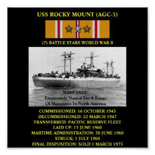 USS ROCKY MOUNT (AGC 3) POSTER