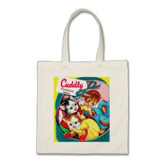 Cuddly Kittens Cats Vintage Kitsch coloring Book Tote Bag