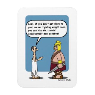 Out Of Shape Gladiator Cartoon Magnet