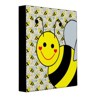 Cute Bumble Bee Vinyl Binder