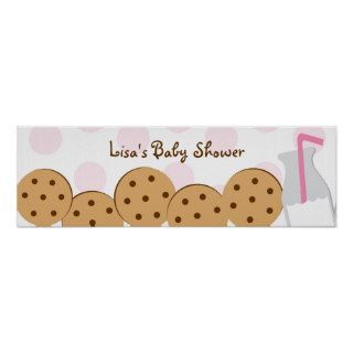 Cookies and Milk Baby Shower Banner Sign Poster