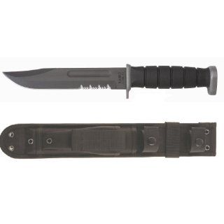 D2 Fighting Knife Black Ka Bar/Eagle Sheath, Comboedge