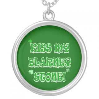Kiss My Blarney Stone Irish Humor Necklace
