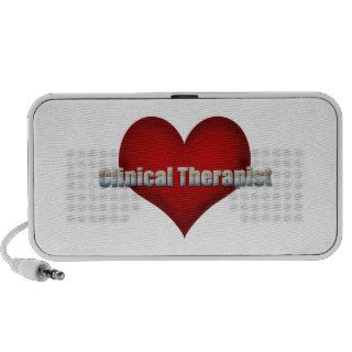 Clinical Therapist chrome font and Red Heart iPod Speakers