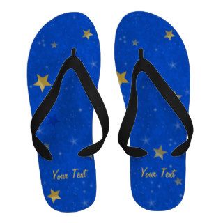 Blue Sky Golden Stars Customizable Text Sandals