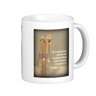 She Seeketh Wool & Flax Bible Verse Coffee Mug