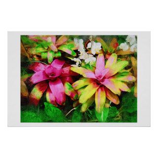 Bromeliad, Oil painting, Tropical Collection Print