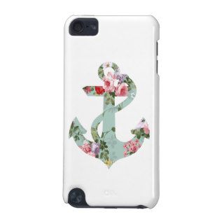 Vintage Red Pink Green Floral Pattern Anchor iPod Touch 5G Case