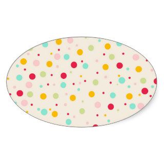 Trendy Pink Red Teal Girly Cute Polka Dots Pattern Sticker