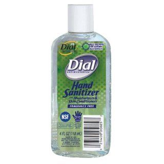 Dial 1715571 Fragrance Free Antibacterial Instant Hand Sanitizer Gel with Moisturizer and Flip Top Cap, 4oz Bottle (Pack of 24)
