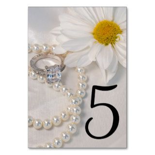 Elegant Daisy Wedding Table Numbers Table Cards