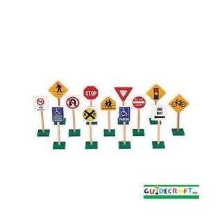 Toy / Game Guidecraft 7' Block Play Traffic Signs (G309) w/ Sturdy Wood Construction, Non tip Bases & Non toxic Toys & Games