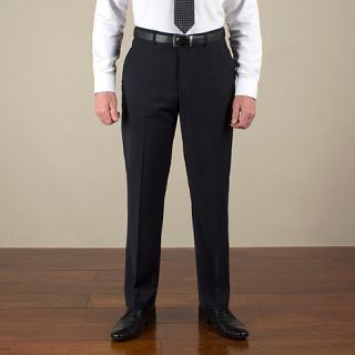 Jeff Banks Navy plain weave travel plus regular fit trouser