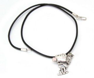 Leather and opal necklace, 'Quirky Sloth' Jewelry