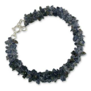 Iolite beaded bracelet, 'Blueberry Summer' Jewelry